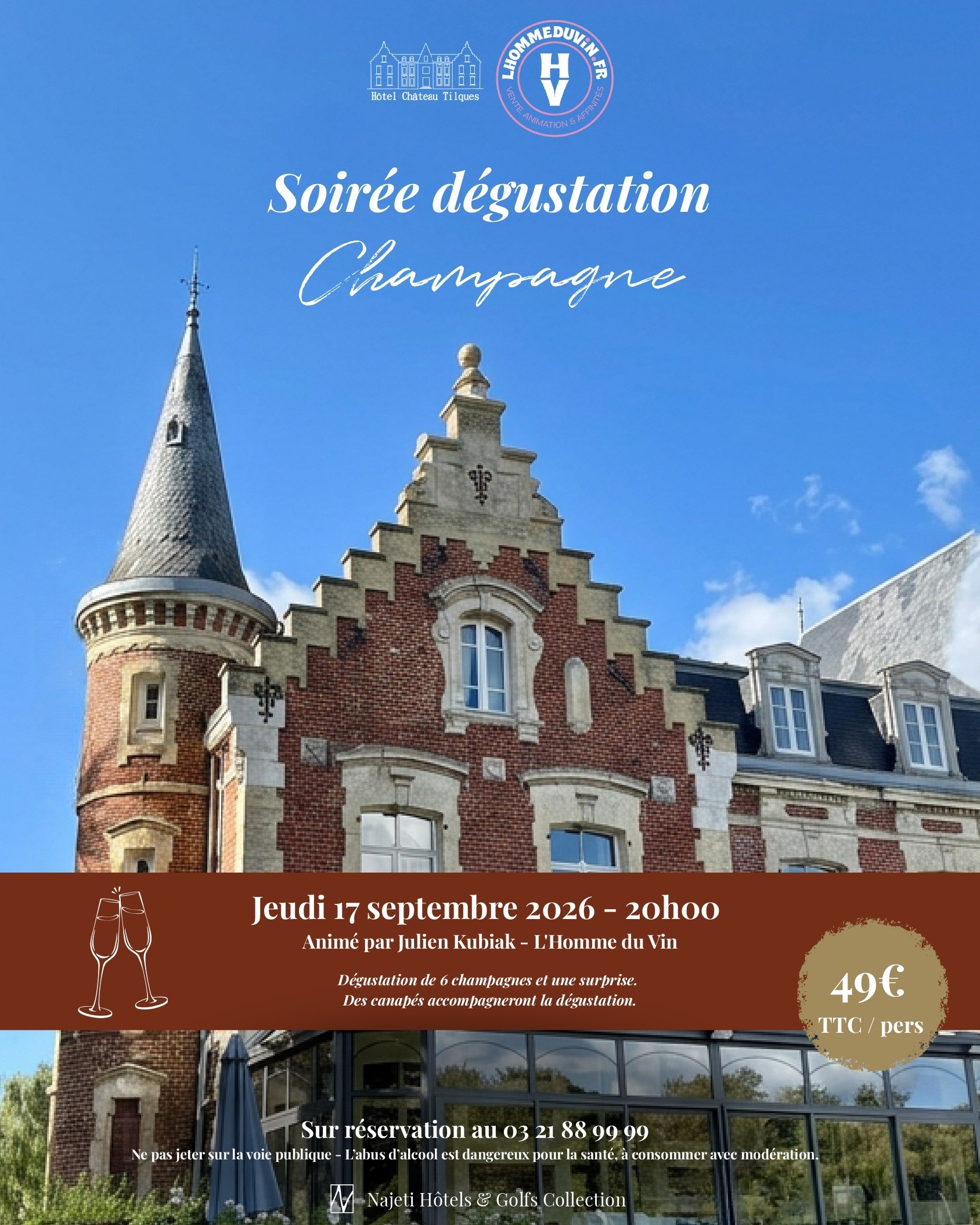 Soirée Dégustation Champagne au Château de Tilques !
